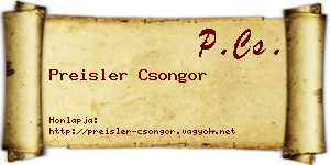 Preisler Csongor névjegykártya