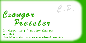 csongor preisler business card